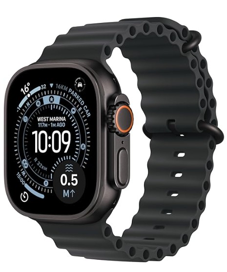 Apple Watch Ultra 3 Cellular 49mm Black Titanium Case with Black Ocean Band
